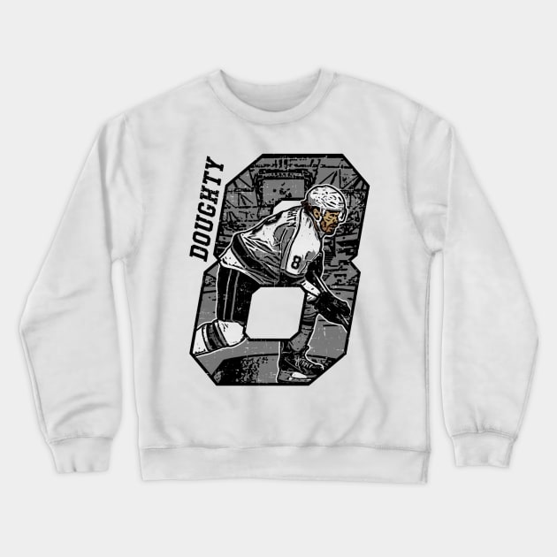 Drew Doughty Los Angles Offset Crewneck Sweatshirt by stevenmsparks